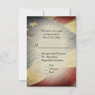 Patriotic American Flag UAWG with Menu Choice RSVP Karte