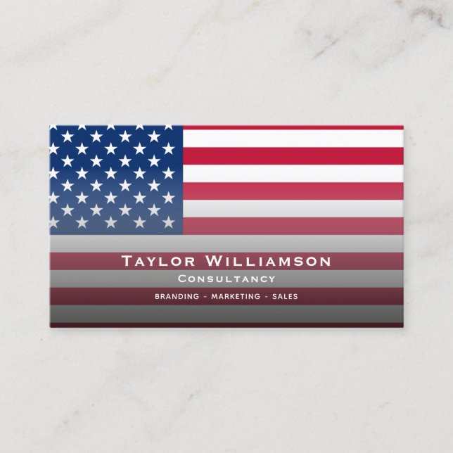 Patriotic American Flag USA America Veteran Simple Visitenkarte (Vorderseite)