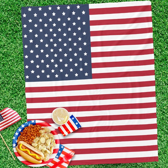 Patriotic American Flag USA Fleecedecke (Von Creator hochgeladen)