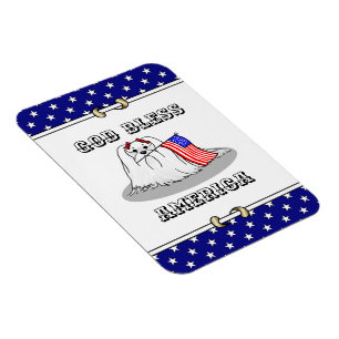 Patriotic American Flag USA Maltese Dog - Niedlich Magnet