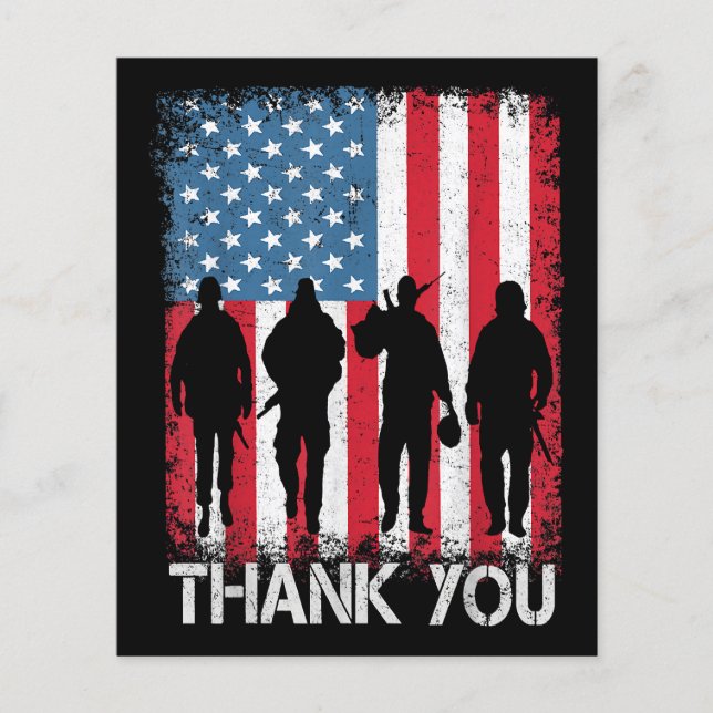 Patriotic American Flag Vielen Dank (Vorderseite)