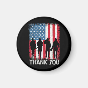 Patriotic American Flag Vielen Dank Magnet