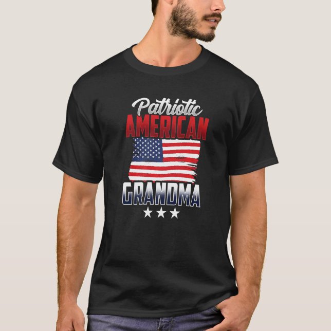 Patriotic American Oma Usa Us Patriot Grandmot T-Shirt (Vorderseite)