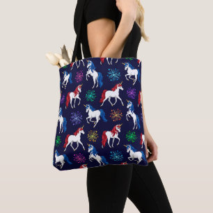 Patriotic American Red White Blue Unicorns