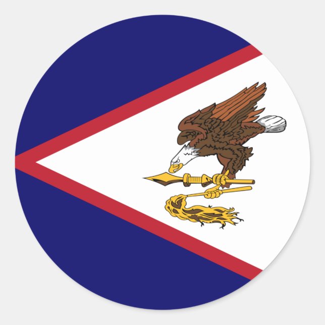 Patriotic American Samoa Flag Rechteckige Aufklebe Runder Aufkleber (Vorderseite)