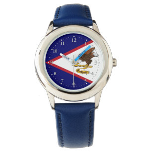 Patriotic American Samoa Flag Watch Armbanduhr