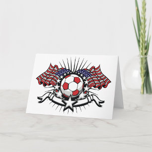 Patriotic American Soccer Design USA Flag Football Karte