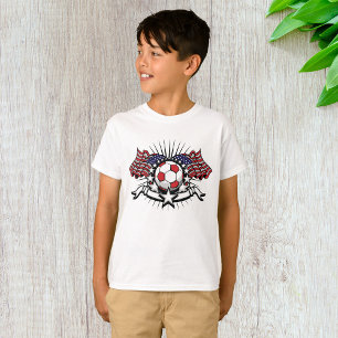 Patriotic American Soccer Design USA Flag Football T-Shirt