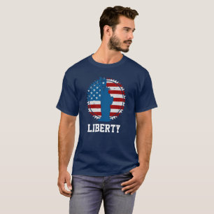 Patriotic American Statue of Liberty Round Flag T-Shirt