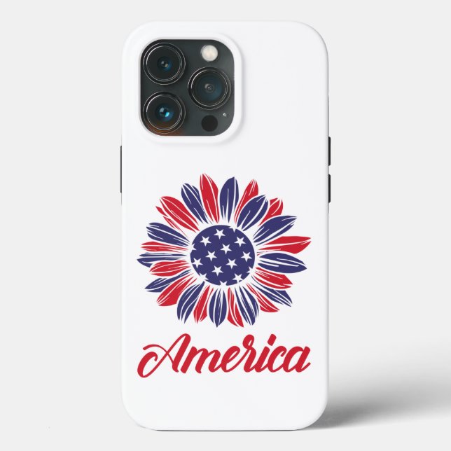 Patriotic American Sunflower Case-Mate iPhone Cas Hülle (Rückseite)