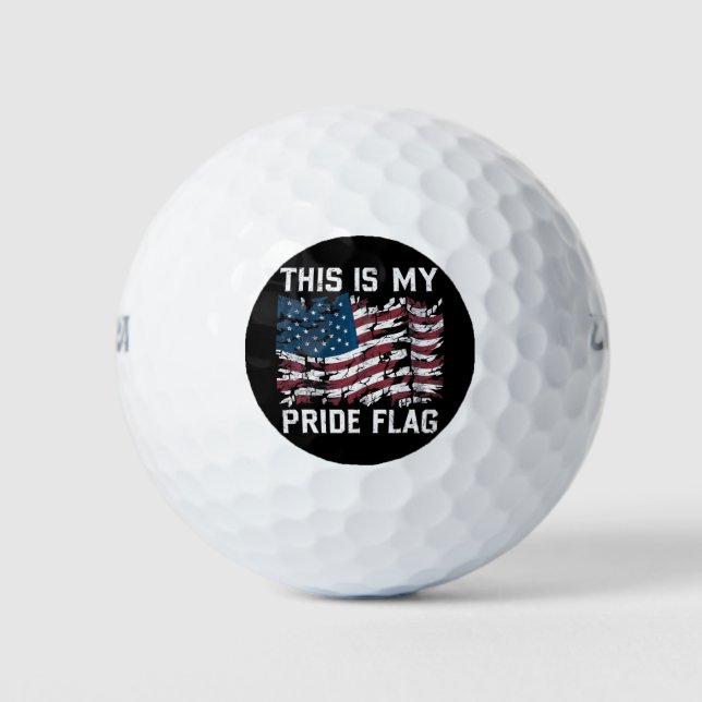Patriotic American This is my stolz Flag USA Golfball (Vorderseite)