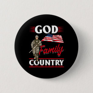 Patriotic American Us Flaggenstaat Button