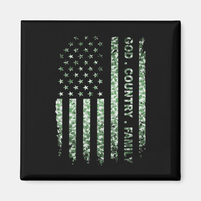 Patriotic American Us Flaggenstaat Magnet (Vorne)