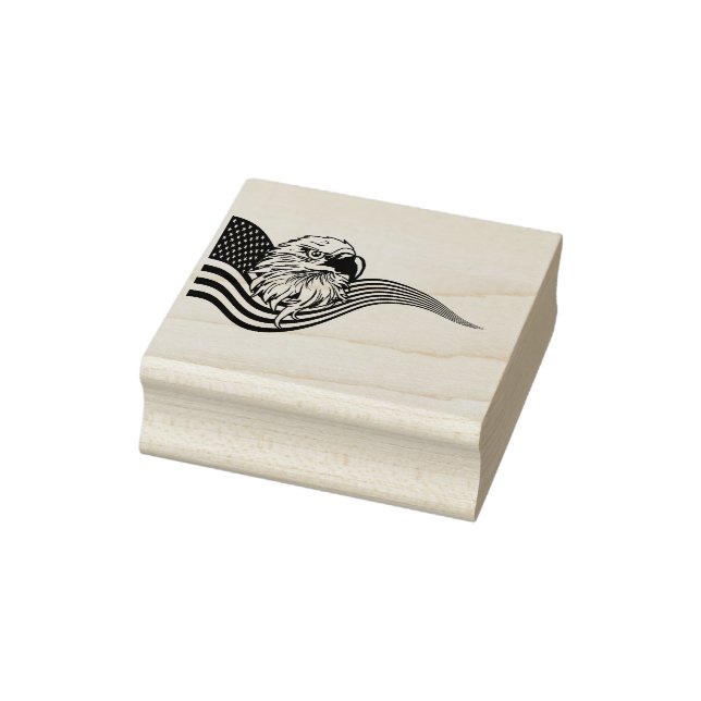 Patriotic American USA Flag Bald eagle art Gummistempel (Stempel)