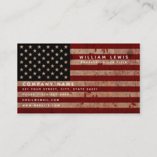 Patriotic American USA Flag Business Card Visitenkarte