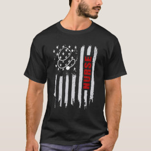 Patriotic American USA Flag Nurse Week Nursing 4. T-Shirt