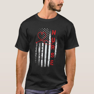 Patriotic American USA Flag Vintag Registered Nur T-Shirt