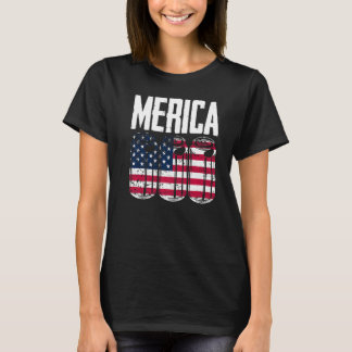 Patriotic American USA US Flag Beer 4. Juli T-Shirt