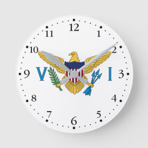 Patriotic American Virgin Islands Flag Runde Wanduhr