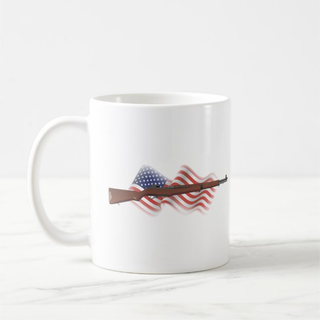 Patriotic American WW2 Rifle M1 Garand Kaffeetasse (Links)
