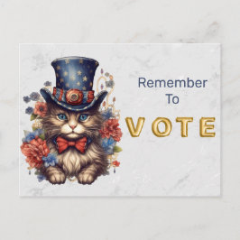 Patriotic Americana Cat Vote Postkarte