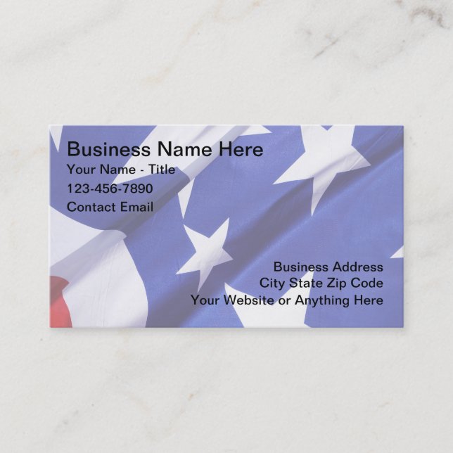 Patriotic Americana Theme Business Cards Visitenkarte (Vorderseite)