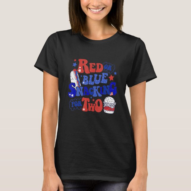 Patriotic And Pregnant Baby Reveal 4th Of July Pre T-Shirt (Vorderseite)