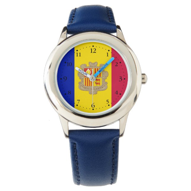 Patriotic Andorra Flag Armbanduhr (Vorderseite)