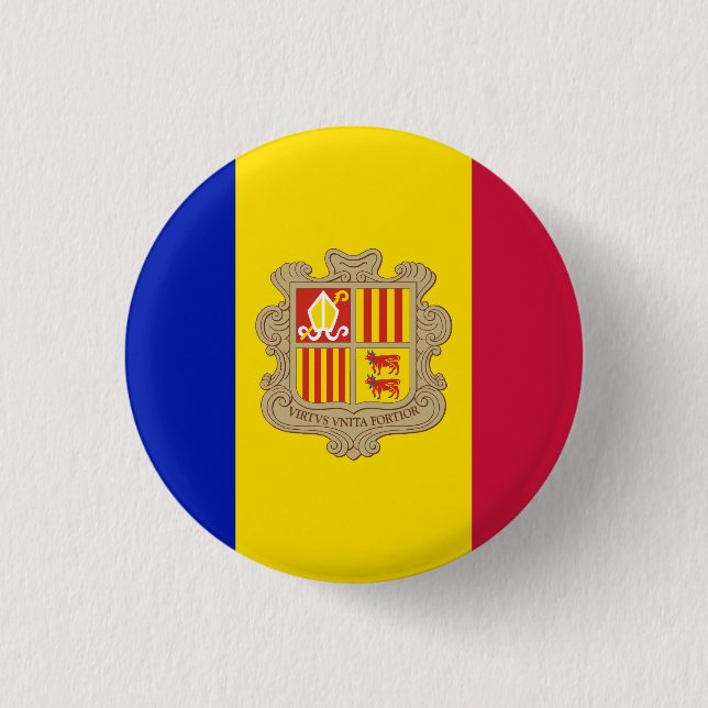 Patriotic Andorra Flag Button (Vorderseite)
