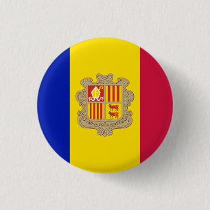 Patriotic Andorra Flag Button