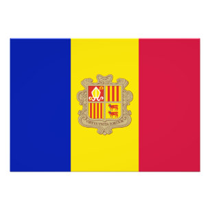Patriotic Andorra Flag Fotodruck