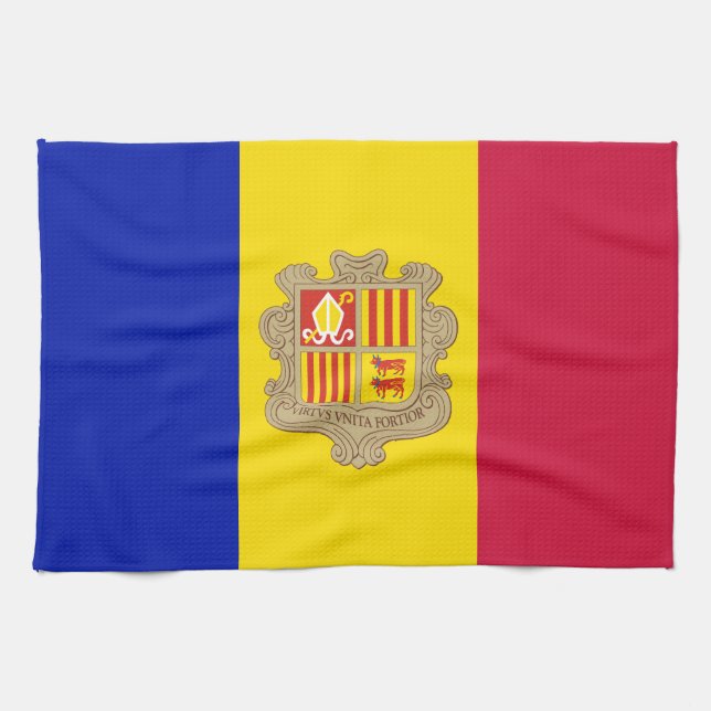 Patriotic Andorra Flag Handtuch (Horizontal)