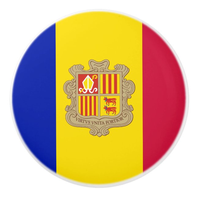 Patriotic Andorra Flag Keramikknauf (Vorderseite)