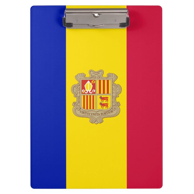 Patriotic Andorra Flag Klemmbrett (Vorderseite)
