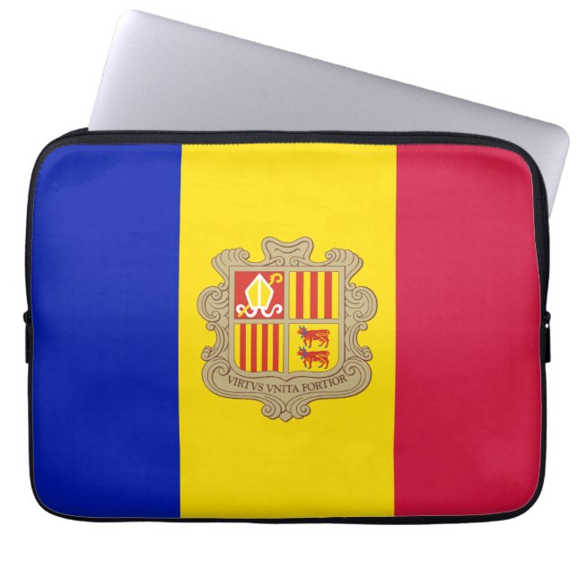 Patriotic Andorra Flag Laptopschutzhülle (Vorderseite)