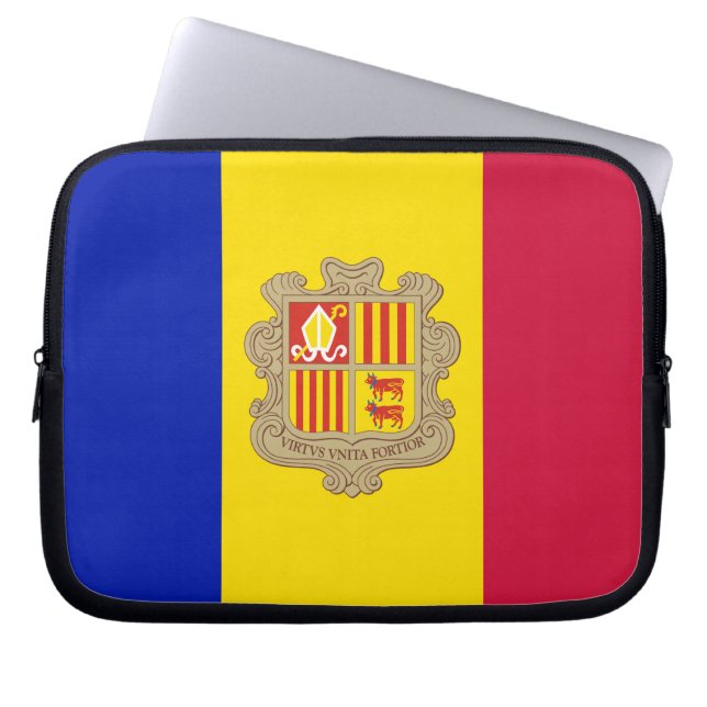 Patriotic Andorra Flag Laptopschutzhülle (Vorderseite)