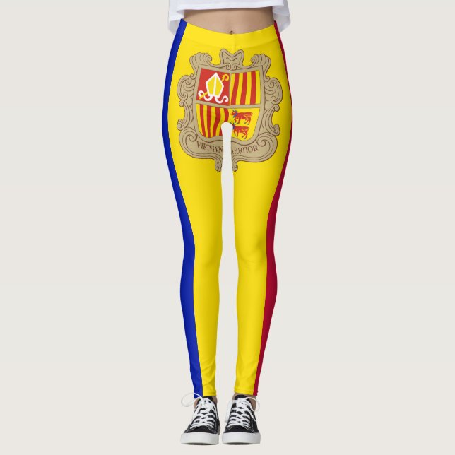 Patriotic Andorra Flag Leggings (Vorderseite)