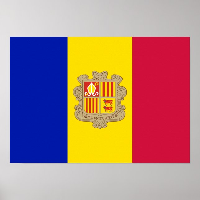 Patriotic Andorra Flag Poster (Vorne)
