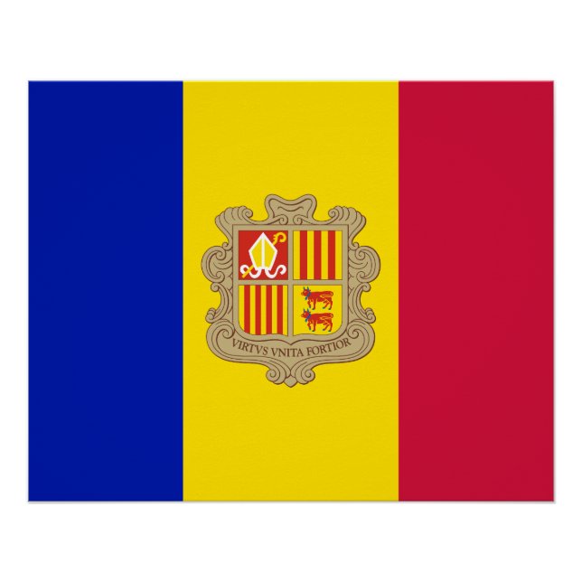 Patriotic Andorra Flag Poster (Vorderseite)
