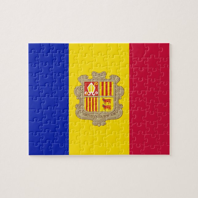 Patriotic Andorra Flag Puzzle (Horizontal)