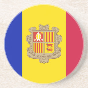 Patriotic Andorra Flag Sandstein Untersetzer