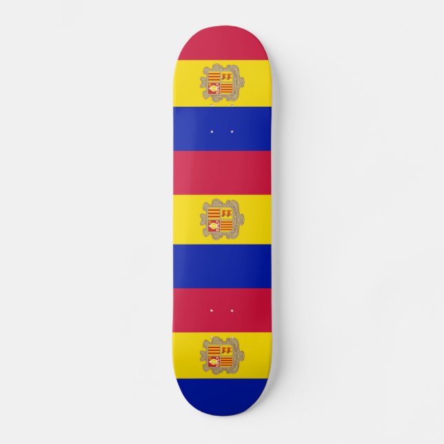 Patriotic Andorra Flag Skateboard (Vorderseite)