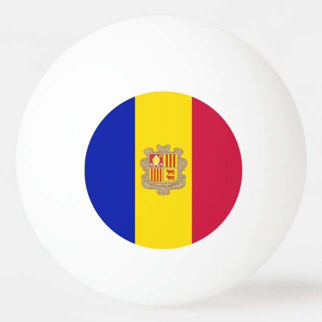 Patriotic Andorra Flag Tischtennisball (Vorderseite)