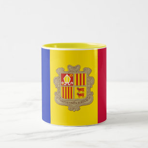 Patriotic Andorra Flag Zweifarbige Tasse