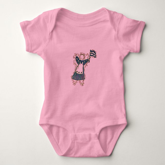 Patriotic Angel Baby Strampler (Vorderseite)