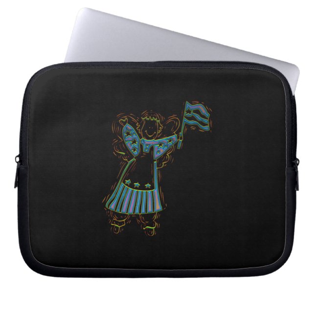Patriotic Angel Laptopschutzhülle (Vorderseite)