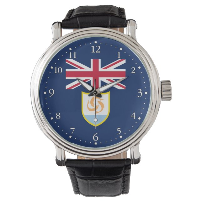 Patriotic Anguilla Flag Armbanduhr (Vorderseite)