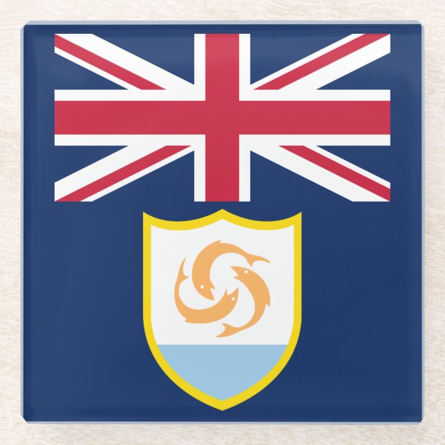 Patriotic Anguilla Flag Glasuntersetzer (Vorderseite)