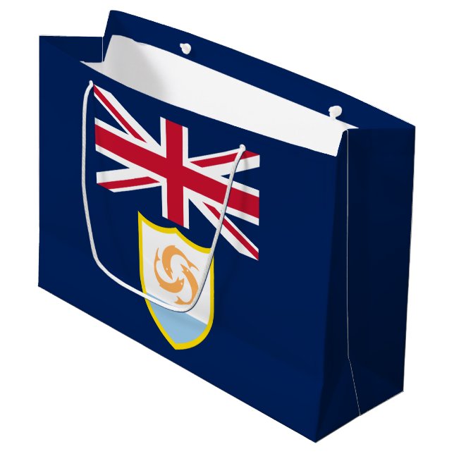 Patriotic Anguilla Flag Große Geschenktasche Große Geschenktüte (Vorderseite Schrägansicht)