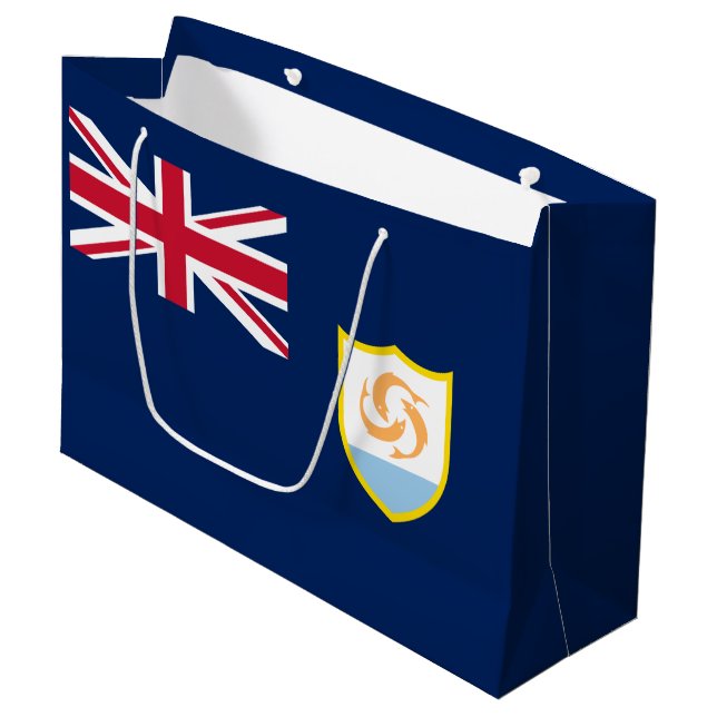 Patriotic Anguilla Flag Große Geschenktüte (Vorderseite Schrägansicht)